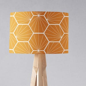 Butterscotch Yellow Lampshade for Table Lamp, Ceiling Light Shade or Floor Lamp, 20cm, 30cm or 40cm Patterned Geometric Lamp Shade