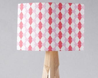 Pink Lampshade, Table Lamp Shade, Floor lampshades or Ceiling Light Shade, Pink bedroom decor, Pink bedside lamp, Geometric Lampshade