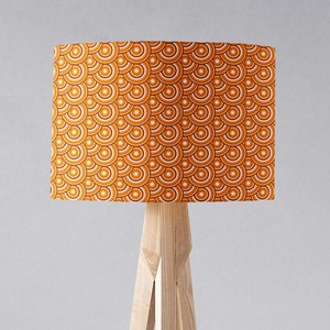 Yellow Retro Table Lampshade, Ceiling Lampshade, Light Shade, Drum Lampshade, Pendant Light, Mid Century, Housewarming Gift, Lamp Shade