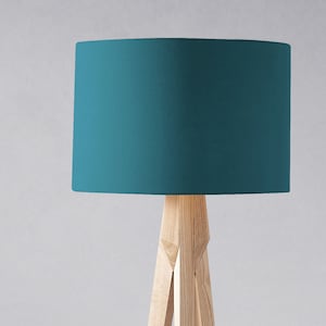 Plain Teal 100% Cotton Drum Lampshade Ceiling Pendant Lamp Light Shade Blue Table Lampshade Floor Lamp 20cm 25cm 30cm 35cm 40cm image 1