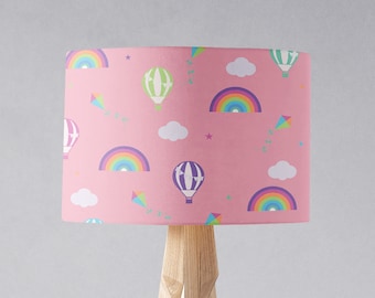 Pink rainbow lamp, Pink nursery decor, Girls bedroom, Girls lampshade, Rainbow lamp, Pink light shade, Pink bedroom decor, Girls room decor