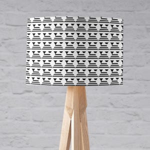Black and White Geometric Lampshade for Ceiling Light Shade, Table Lamp or Floor Lamp, 20cm, 30cm, 40cm Drum Lampshade