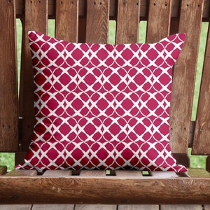 Pinke geometrische Außenkissen, 45cm Magenta Farbe Pop Dekorative Terrassenkissen