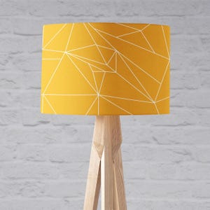 Yellow lampshade, Yellow light shade, Mustard yellow, Mustard home decor, Geometric lampshade, Yellow geometric, Yellow lamp, Floor lamp