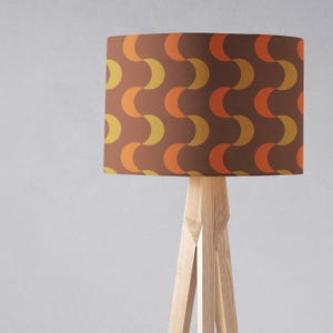 Brown lampshade, Brown light shade, Retro lamp shade, Brown retro home decor, 1970s lampshade, Brown table lampshade, Orange retro decor