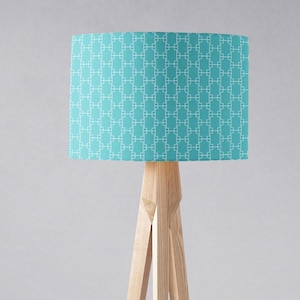 Turquoise Geometric Lampshade, Blue Lamp Shades, Aqua Lampshades, Table Lampshade, Floor Lamp Shade, Ceiling Light Shade,  Living Room Lamp