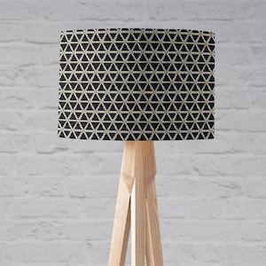Black lampshade, Black home decor, Statement lampshade, Black geometric, Geometric lamp, 40cm lampshade, Ceiling light shade, Light shade