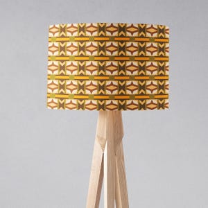 Bruine retro lampenkap, lampenkap jaren 1970, bruine lampenkap, tafellampenkap, vloerlampenkap, handgemaakte lampenkap, plafondlampenkap