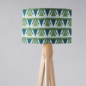 Art deco lampshade, Green lampshade, Living room decor, Ceiling light shade