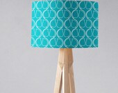 Light Blue Linen Drum Lampshade – E27 Pendant Or Table Lamp Cover, 7.5" X 6.9" Fabric With Metal Frame, Bedroom & Living Room
