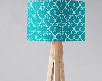 Pantalla de lámpara turquesa Pantalla de luz Iluminación Lámpara de mesa azul Decoración del hogar Accesorios de dormitorio Guardería Pantalla de tambor pequeña 15 cm Lámpara de pie grande 35 cm