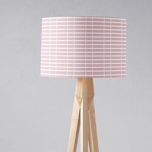 Pink and White Lamp Shade, Pink nursery, Lamp shade, Ceiling lamp shade, Pink bedroom, Pink home decor, Table lamp shade, Drum lampshade