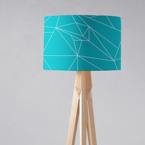 Turquoise lampshade, Blue lamp shades, Turquoise decor, Modern home decor, Statement lampshade, Light shade, Geometric decor