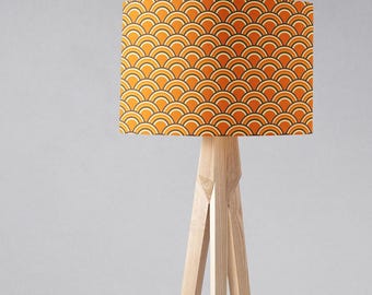 Retro Orange Lampshade, Orange Drum Lampshade, Retro Ceiling Light Shade, Small Table Lampshade, Large Floor Lamp Shade, Retro Handmade Lamp