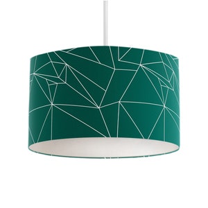 Emerald Green and White Contemporary Abstract Patterned Lampshade for Ceiling Light Shade, Table Lamp or Floor Lamp