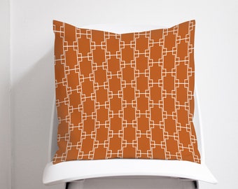 Orange cushion, Orange nursery, Large cushions, Orange home decor, Orange living room, Orange geometric, 16x16 pillow cover, Orange gifts