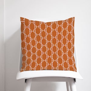 Orange cushion, Orange nursery, Large cushions, Orange home decor, Orange living room, Orange geometric, 16x16 pillow cover, Orange gifts