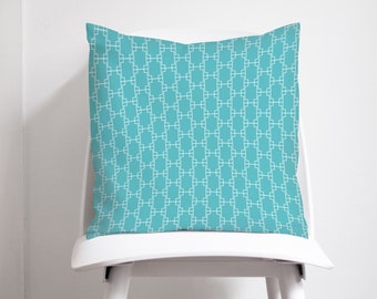 Turquoise cushion, Blue cushion, Turquoise decor, Turquoise throw pillow, Geometric cushion, Aqua home decor, Simple cushions