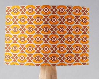 Oranje en gele retro lampenkap, mosterdgele lampenkap voor tafellamp, vloer- of plafondlamp kap, trommel lampenkap 20 cm 30 cm 40 cm