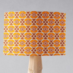 Orange and Yellow Retro Lampshade, Mustard Yellow Lampshade for Table Lamp, Floor or Ceiling Light Shade, Drum Lamp Shade 20cm 30cm 40cm