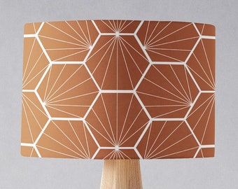 Hazel Brown Lampshade, Light Brown Geometric Table lamp shade or Large Floor lampshade, Ceiling light shade, Pendant Light Shade