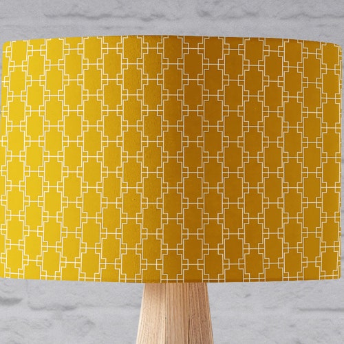 Yellow Light Shade Geometric Lampshade Mustard Lampshade Etsy UK