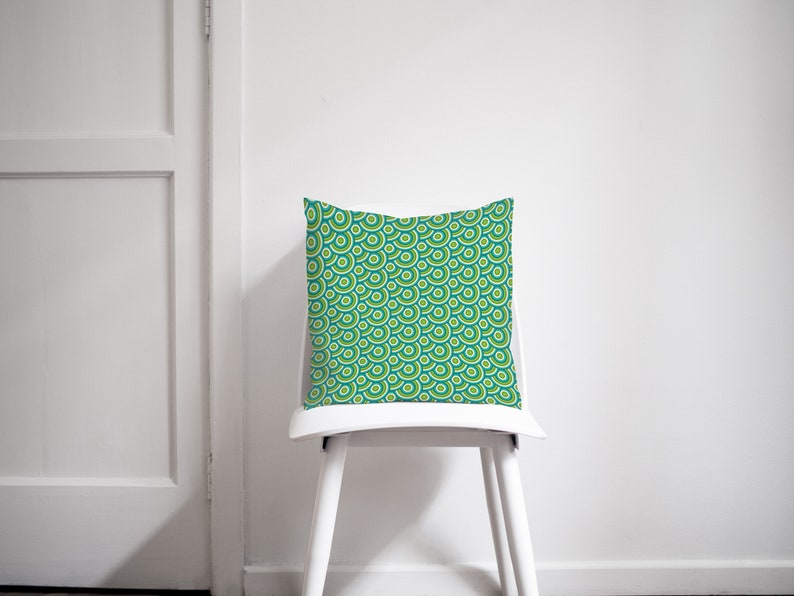 Green Cushion Retro Throw Pillow Mid Century Modern Cushion Etsy UK