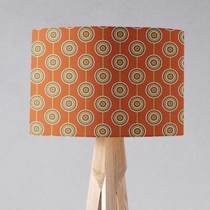 Orange Retro Circles Design Lampshade, Table Lamp, Ceiling Light Shade