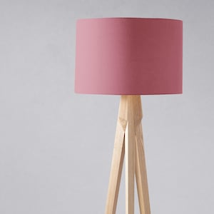 Plain Terracotta Lampshade - Dusty Rose Modern Drum Lamp Shade, Tripod Floor Lamp Shade, Rust Colour Home Decor, Handmade Lighting UK