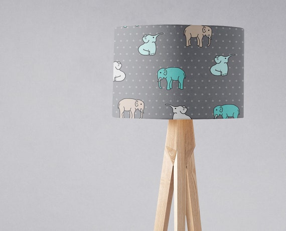 Elephant Lamp Shade Nursery Decor Boys Elephant Lamp Shade Nursery, Baby Blue Elephant Lamp Shade