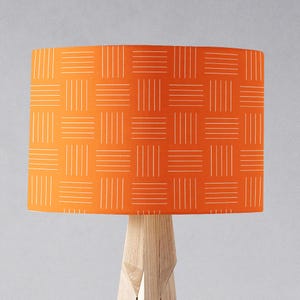 Pantalla de Lámpara Líneas Geométricas Naranja y Blanca para Lámpara de Mesa, Pantalla de Lámpara de Techo o Lámpara de Pie, Pantalla de Lámpara Geométrica de 20 cm, 30 cm o 40 cm