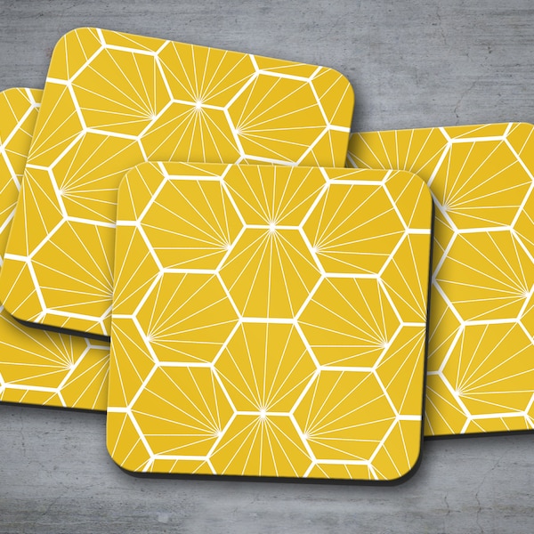 Yellow Coasters Etsy