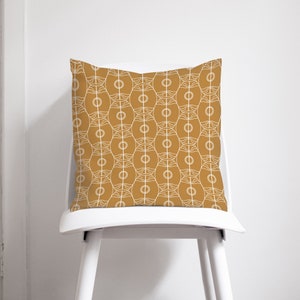 Gold and White Art Nouveau Cushion Throw Pillow