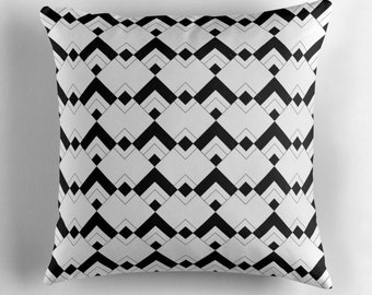 Art deco cushion, Monochrome nursery, Art deco home decor, monochrome cushion, Throw pillows, Black and white cushion, Geometric pillows
