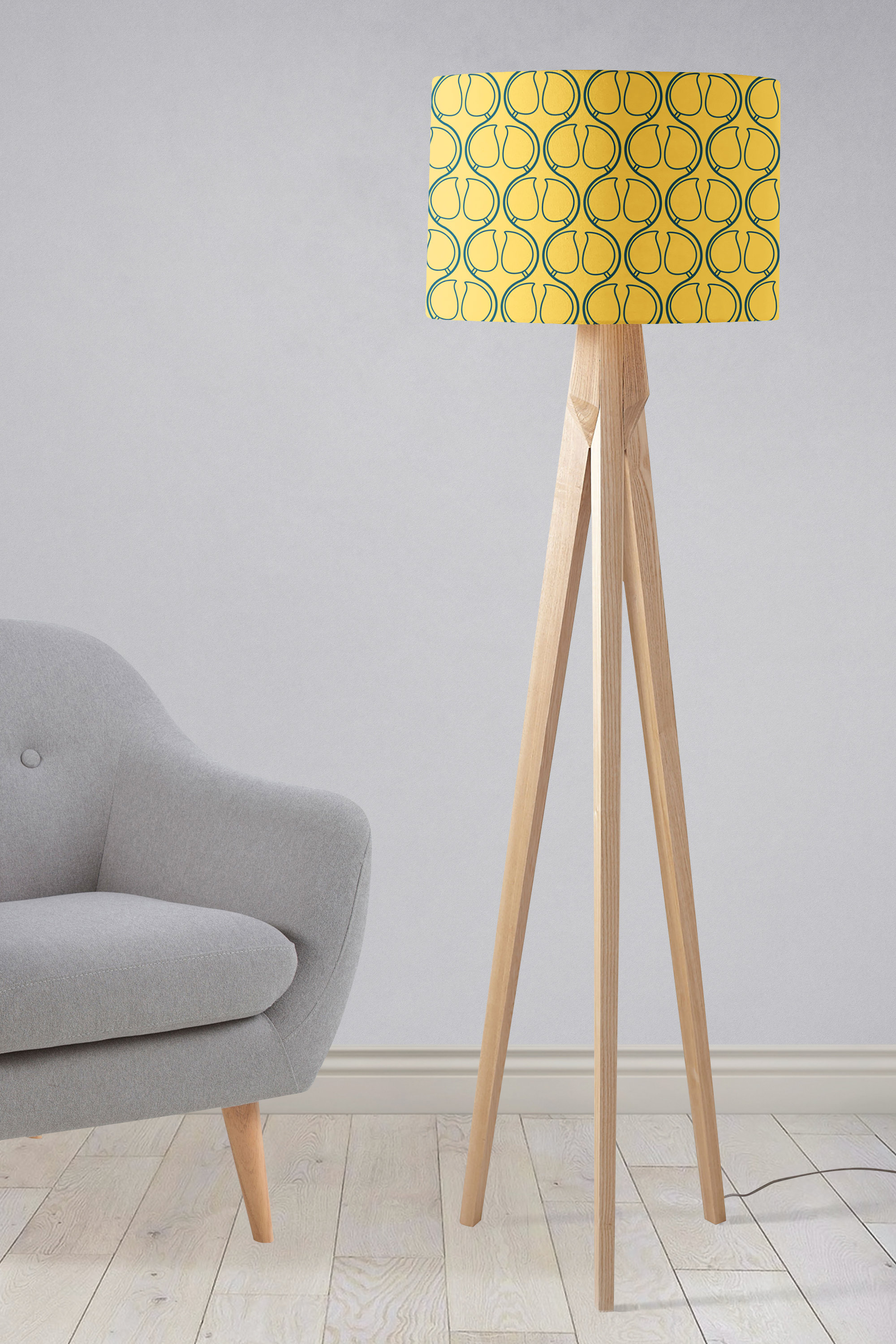 Mustard and grey floor lamp deals