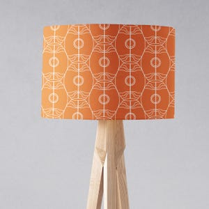Orange with White Art Nouveau Design Lampshade, Ceiling or Table Lamp Shade