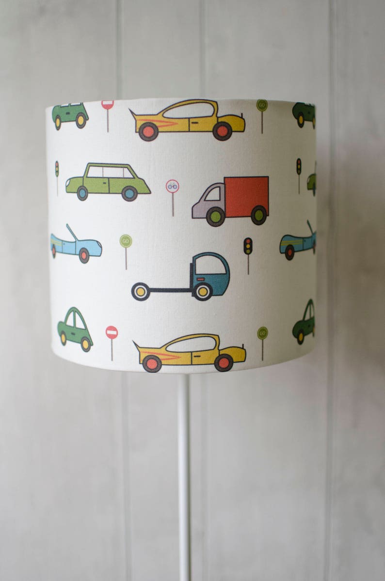 Cars Lamp Shade Boys Car Nursery Transport Bedroom Baby Boy Etsy UK
