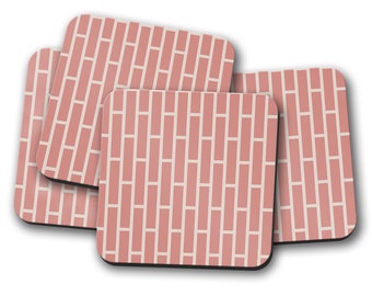 Pink Coasters, Pink Home Accessories, Pink Dining Table Decor, Pink Drink Mat, New Home Gift, Single Coaster, Set of 4 Coasters, Desk Mat