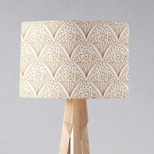 White with Gold Contemporary Design Lampshade, Ceiling or Table Lamp Shade