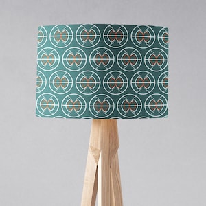 Teal Geometric Semi-Circles Design Lampshade, Ceiling or Table Lamp Shade