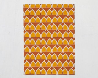 Oranje en gele geometrische bogen Design theedoek, theedoek, keukenhanddoek