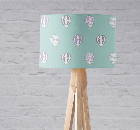 Hot Air Balloon Lampshade Hot Air Balloon Bedroom Ceiling Light Shade Mint And Lilac Bedroom Nursery Accessories Lampshade Light Shade