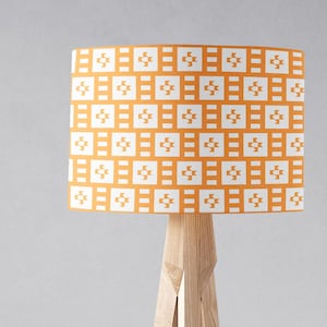 Light Orange and White Geometric Victorian Tiles Design Lampshade, Ceiling or Table Lamp Shade