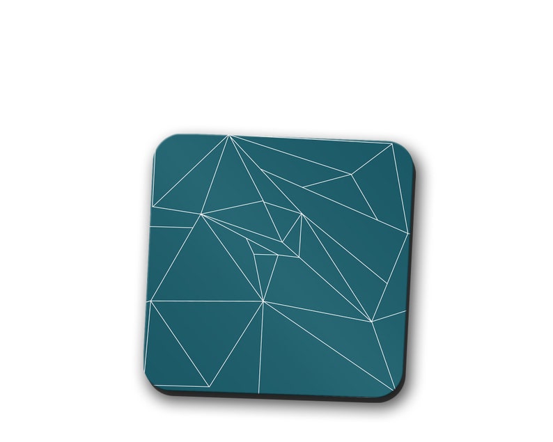Teal Coasters Blue Coasters Modern Coasters Table Decor Etsy