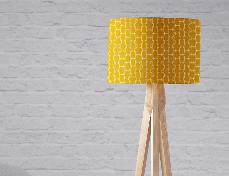 Yellow Light Shade Geometric Lampshade Mustard Lampshade Etsy UK