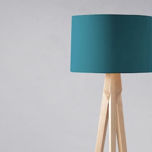 Plain Teal 100% Cotton Drum Lampshade Ceiling Pendant Lamp Light Shade Blue Table Lampshade Floor Lamp 20cm 25cm 30cm 35cm 40cm image 3