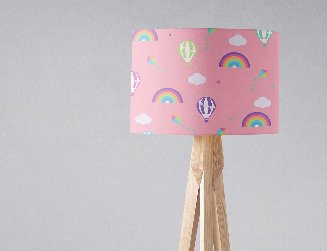 Pink Rainbow Lamp, Pink Nursery Decor, Girls Bedroom, Girls Lampshade