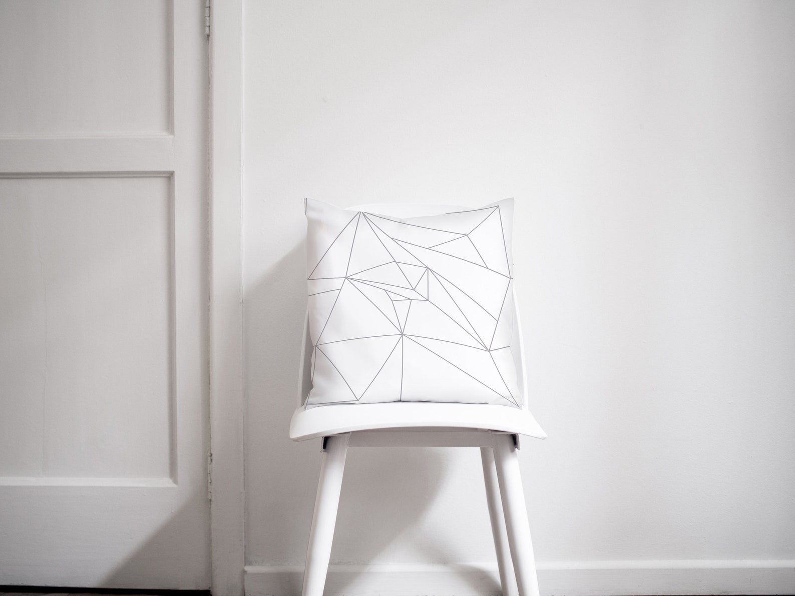 Grey Cushion Geometric Cushion White Cushion Throw Pillow Etsy UK