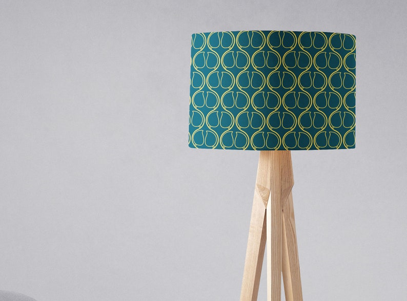 Navy Lampshade Home Decor Blue Lamp Table Lamps And Yellow Dark Light Shade Study