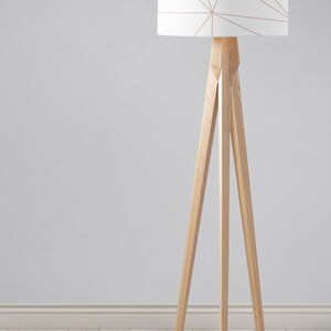 White with Rose Gold Lines Geometric Design Lampshade, Table Lamp or Ceiling Lamp Shade image 3